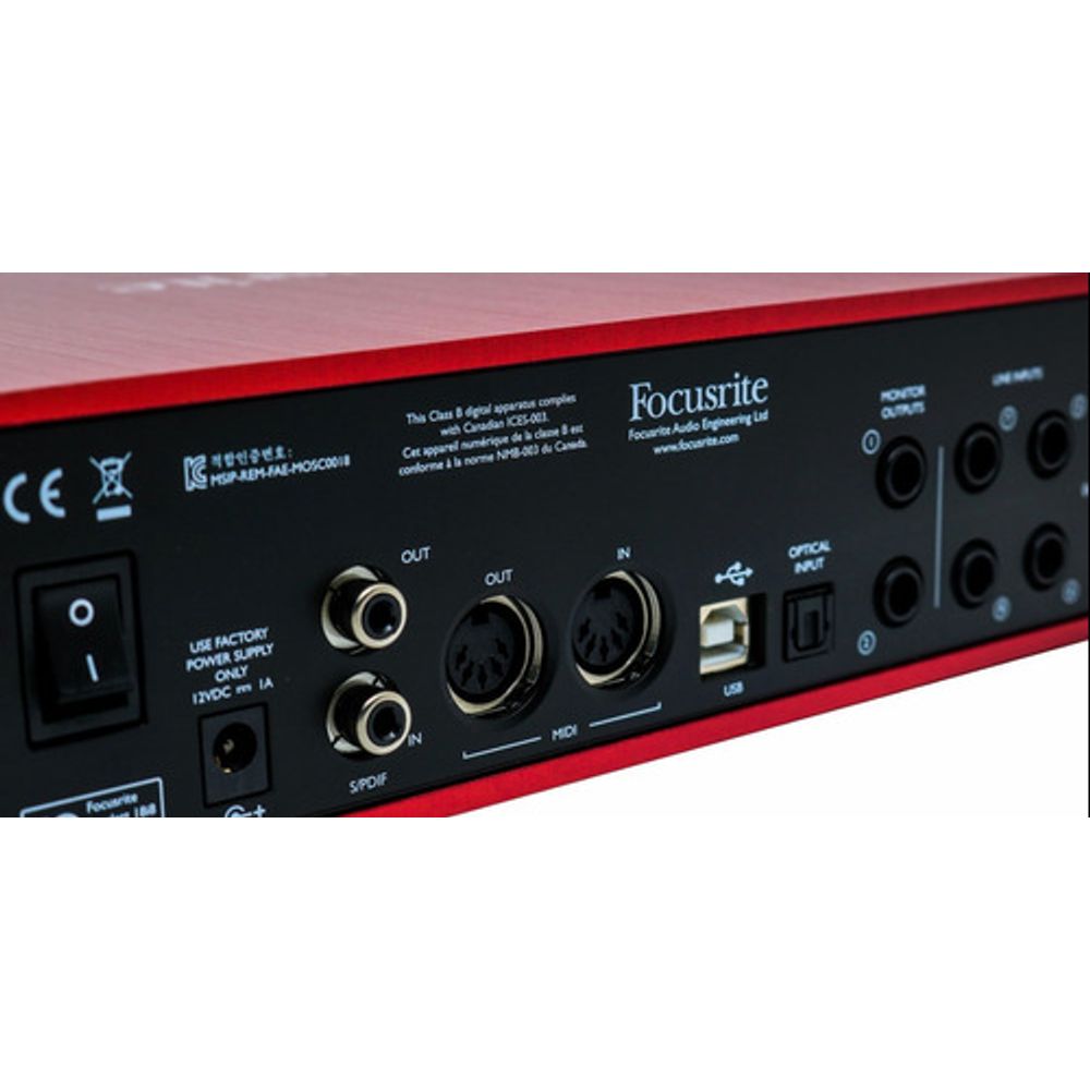 INTERFACE DE AUDIO USB 4 CANAIS SCARLETT 18I8 FOCUSRITE enterlight