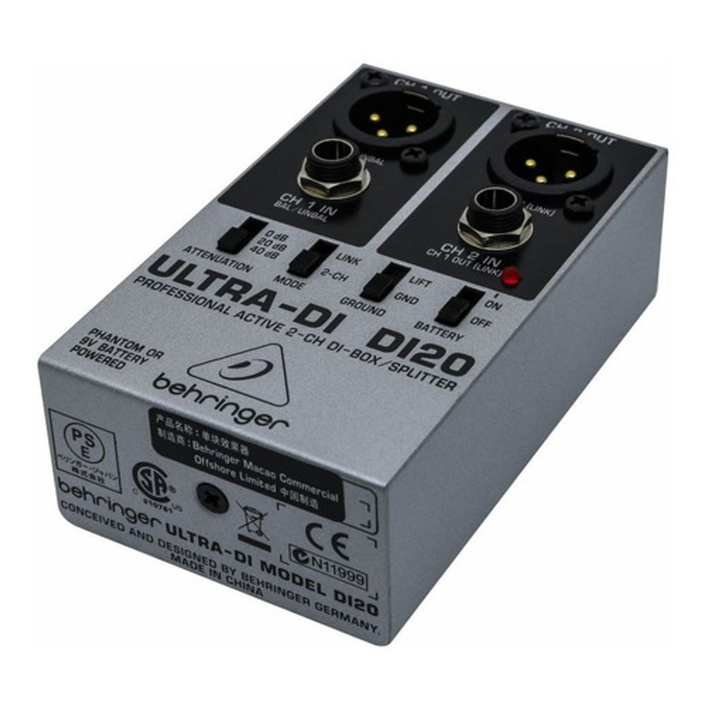 DIRECT BOX ATIVO 2 CANAIS DI20 BEHRINGER enterlight