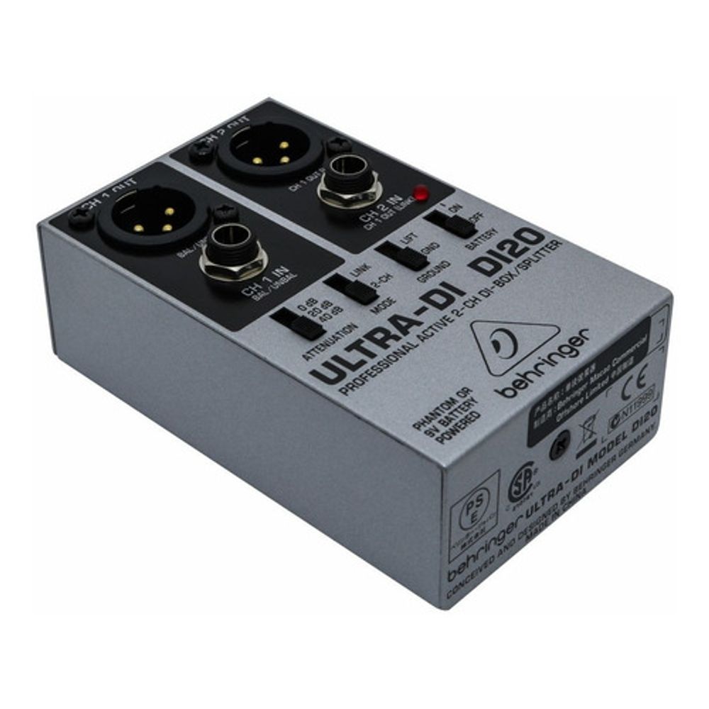 DIRECT BOX ATIVO 2 CANAIS DI20 BEHRINGER enterlight